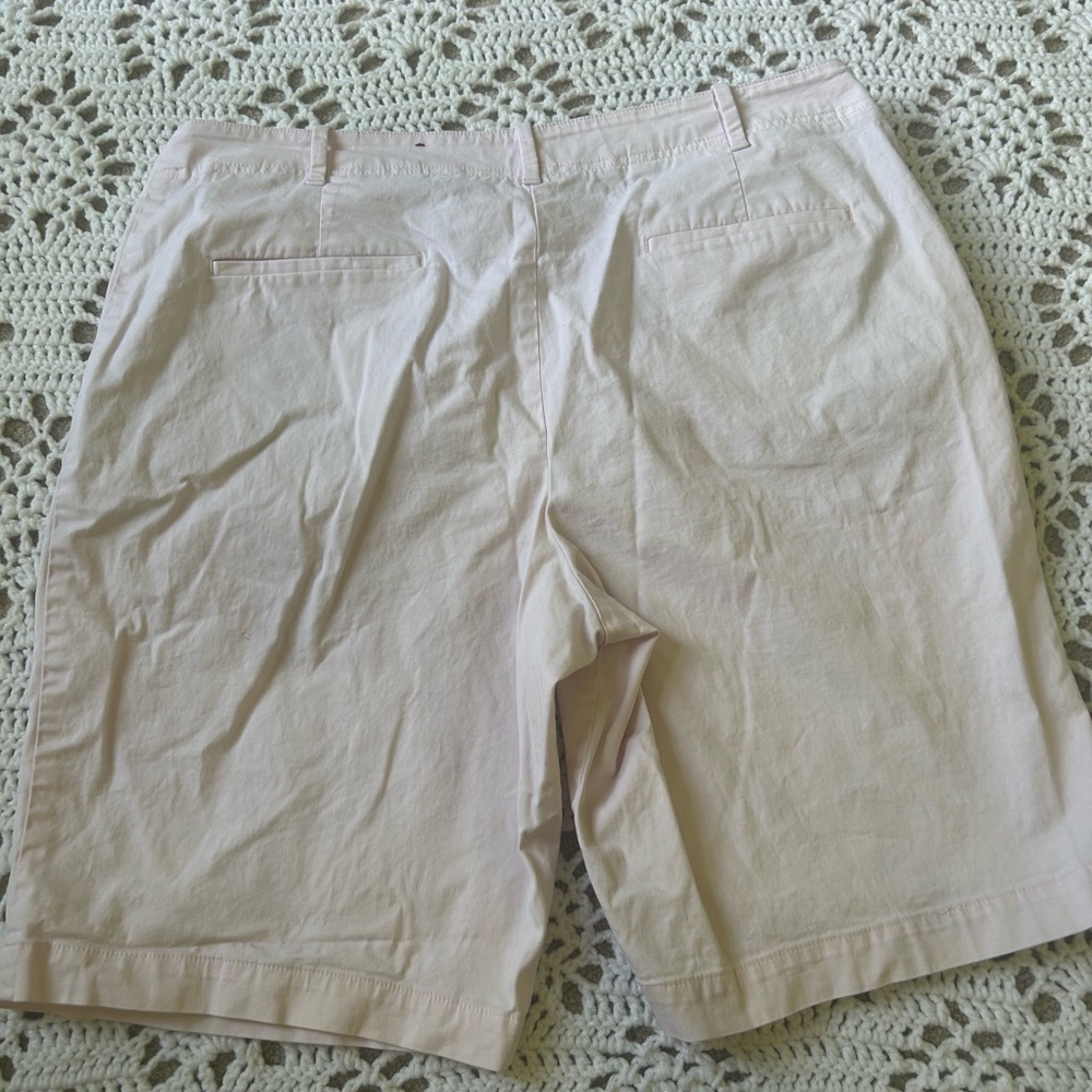 TALBOTS Bermuda Chino Casual Shorts 16 Pale Pink - Picture 8 of 9